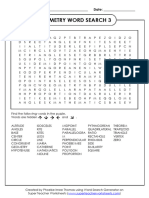 Geometry Word Search 3: Name: - Date