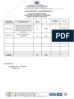 Table of Spec. Math 6 Quiz No.1