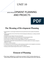 Development Planning and Projects