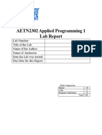 Applied Programming 1 Lab - Report Format