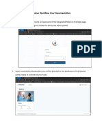 Teacher Workflow User Documentation