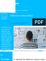 EAP 11 - 12 - UNIT 5 - LESSON 1 - Different Citation Styles