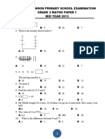 Grade 3 Maths Paper 1 Mid Year 2013