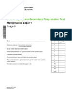 2018 Cambridge Secondary Lower Progression Test Maths Stage 8 QP Paper 1 - tcm143-430395