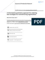 A Time Based Quantitative Approach For Selecting Lean Strategies For Manufacturing Organisations