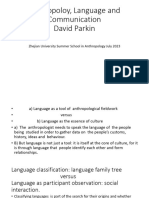 The Anthropology of Language and Communication