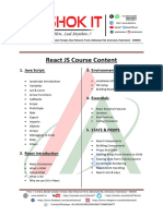 React JS Course Content: 1. Java Script: 3. Environment Setup