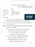 B.A. (Hons.) Economics Introductory Econometrics SEM-III (7033)