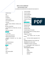 Mental Status Examination Quick Guide