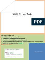 WHILE Loop Tasks