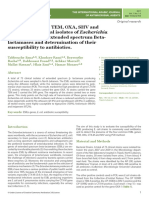 Detection of Genes TEM, OXA, SHV and CTX-M in 73 Clinical Isolates of Escherichia Coli Producers of Extended Spectrum Betalactamases and Determination of Their Susceptibility To Antibiotics.