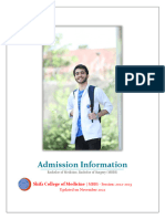 MBBS Admission Information - Booklet Session - 2022-2023