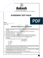 NSEJS Screening - Class X - For 10th Studying