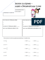 Section 5.9 Slopes of Parallel and Perpendicular Line Notes