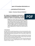 An Impact of Empolyee Motivation On Organizational Performance