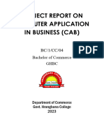 Project Report On Computer Application in Business