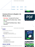 Common Errors in English - All, Whole, Every - Espresso English