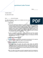 Appointment Letter Format