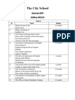 Islamiyat Syllabus Break Up Grade 9