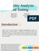 Usability Analysis and Testing