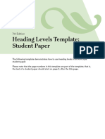 Heading Template Student Paper