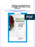 (Download PDF) Health Psychology An Introduction To Behavior and Health 10Th Edition Linda Brannon Full Chapter PDF