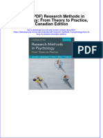 Full Download PDF of (Ebook PDF) Research Methods in Psychology: From Theory To Practice, Canadian Edition All Chapter