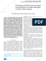 Venture Capital Financing and The Growth of Small and Medium Scale Enterprises in Calaber Metroplis, Cross River State, Nigeria 