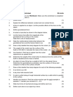 Grade 10 Revision Worksheet Mechanics