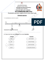 Reviewer Fo Final Examination Stage 8 Semseter One 2024