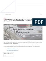 SAP VIM Main Tcodes by Topics - Part 2 - SAP4TECH