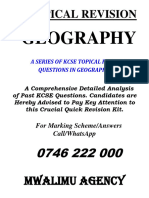 Kcse F1 Geography Topicals