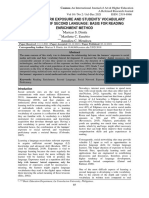 Social Media Exposure & Students' Vocabualry Profiency of Second Language Basis For Reading Enrichment Method