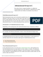 Multi-Dimensional Arrays in C