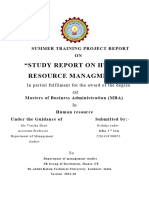 Study Report On Human Resource Managment