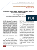 Evaluating The Effect of Financial Knowledge On Investment Decisions of Investors From Gandhinagar District