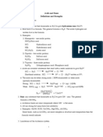 Acid-Base Def & Strengths