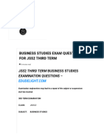 Business Studies Exam Questions For JSS2 Third Term