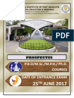 M.SC MPH PBD PH.D Prospectus