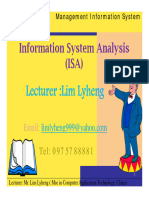 Information System Analysis (ISA) : Lecturer:Lim Lyheng