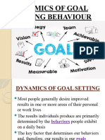 Dynamics of Goal Setting Behaviour