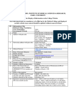 Proforma For Display of Information On The College Website