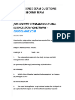 Agric Science Exam Questions For JSS3 Second Term