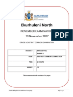 Ekurhuleni North: November Examination 10 November 2017