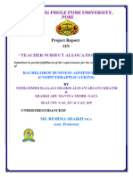 Teacher Subject Allocation Management System Documentation Raza