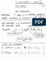 Math 1021 Calc of One Variable Lecture Notes