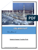 For Class 6: Islamiyat Summer Vacation Work