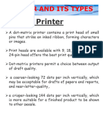 Types of Printers & External Storage Devices