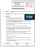 Sop For Iso Implementation at PSQC