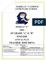 10TH Grade English Annual Plan 2022